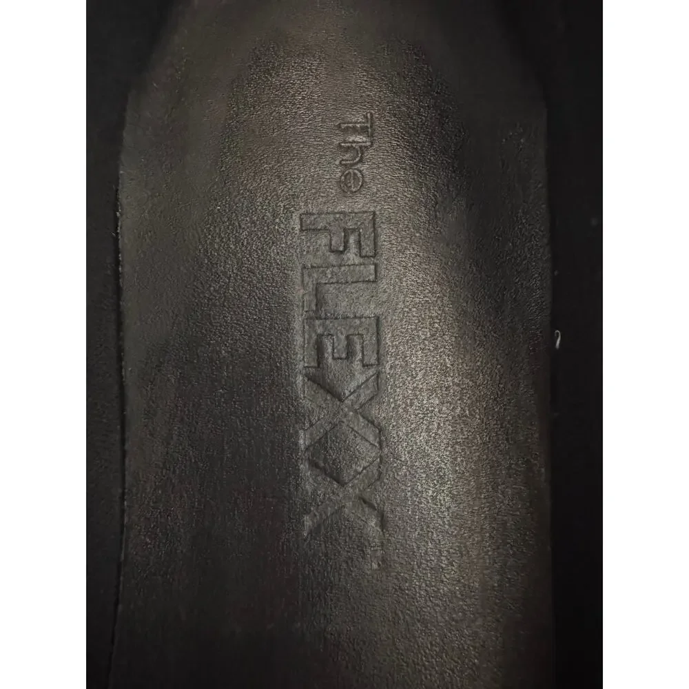 New The Flexx Women's Black Leather Riseco Quilted Ballet Flat Size 7
